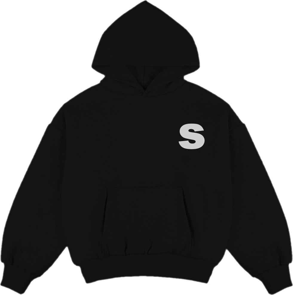 Black essential hoodie