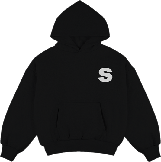 Black essential hoodie